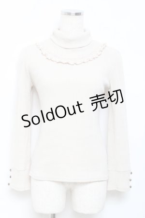 画像: axes femme / ネックレス風ハイネックテレコカットソー M ベージュ Y-25-10-18-075-AX-TO-SZ-ZY