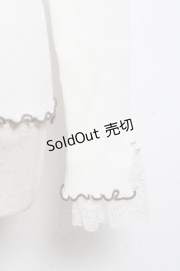 画像3: axes femme / 袖レースメローニットプルオーバー F 白 Y-25-10-18-077-AX-TO-SZ-ZI (3)