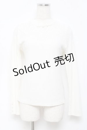 画像: axes femme / /レース切替リブプルオーバー M 白 Y-25-10-18-078-AX-TO-SZ-ZY