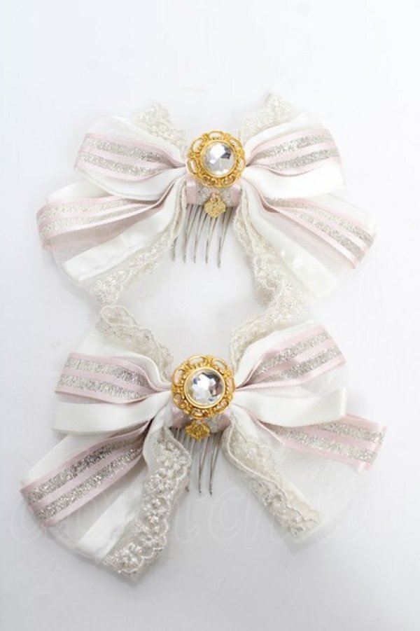画像1: BABY,THE STARS SHINE BRIGHT / Ecrin d'or de Antoinetteリボンコーム  ピンク Y-25-10-18-015-BA-ZA-SZ-ZY (1)