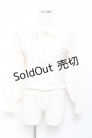 画像: axes femme / ボウタイニットプルオーバー F 生成り Y-25-10-18-083-AX-TO-SZ-ZY