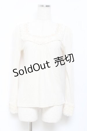 画像: axes femme / ファー配色カットソー M 生成り Y-25-10-18-085-AX-TO-SZ-ZY