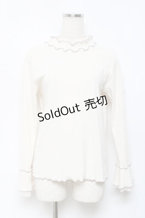 画像1: axes femme / 袖レースバイカラーメロープルオーバー F 生成り Y-25-10-18-087-AX-TO-SZ-ZY (1)