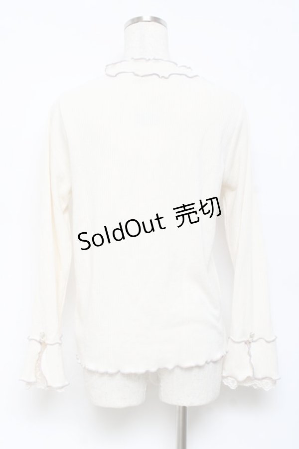 画像2: axes femme / 袖レースバイカラーメロープルオーバー F 生成り Y-25-10-18-087-AX-TO-SZ-ZY (2)