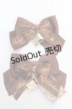画像: Amavel / Chocolat Chat Deliciousダブルリボンクリップ  ブラウン Y-25-10-18-016-CA-AC-SZ-ZY