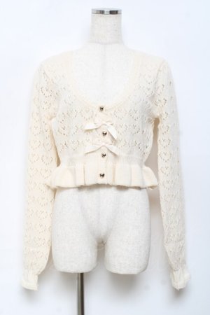 画像: axes femme kawaii / クマブローチニットボレロ M 生成り Y-25-10-18-089-AX-TO-SZ-ZY