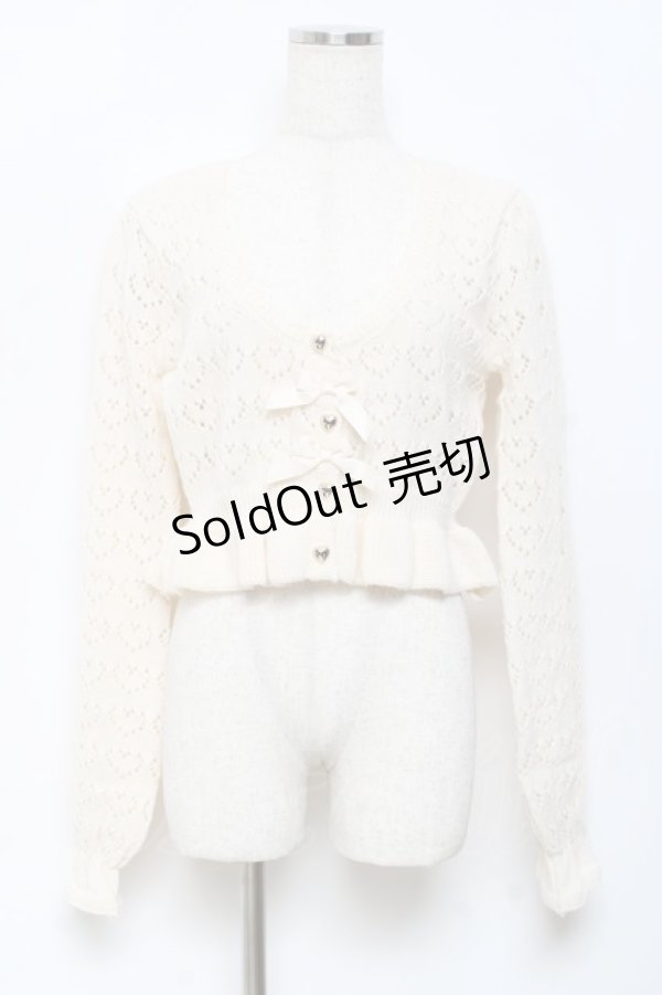 画像1: axes femme Kawaii / クマブローチニットボレロ M 生成り Y-25-10-18-089-AX-TO-SZ-ZI (1)