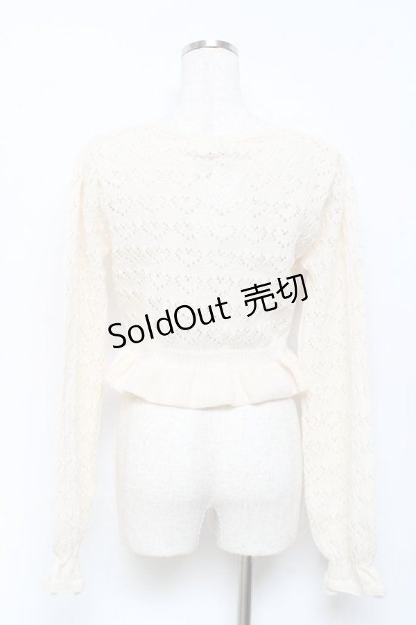 画像2: axes femme Kawaii / クマブローチニットボレロ M 生成り Y-25-10-18-089-AX-TO-SZ-ZI (2)