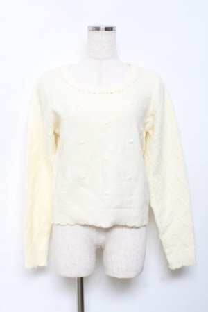 画像: axes femme POETIQUE / ドットジャガードニットプル M キナリ Y-25-10-18-092-AX-TO-SZ-ZY