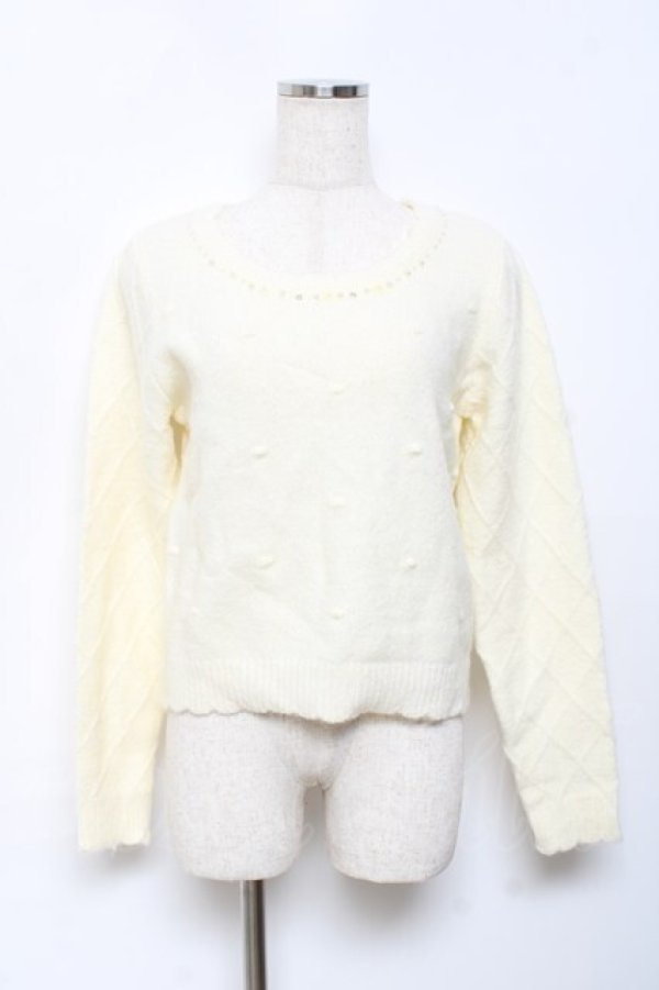 画像1: axes femme POETIQUE / ドットジャガードニットプル M キナリ Y-25-10-18-092-AX-TO-SZ-ZY (1)