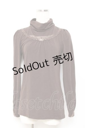 画像: axes femme / タートルネックレースインナープルオーバー M 茶 Y-25-10-18-097-AX-TO-SZ-ZY