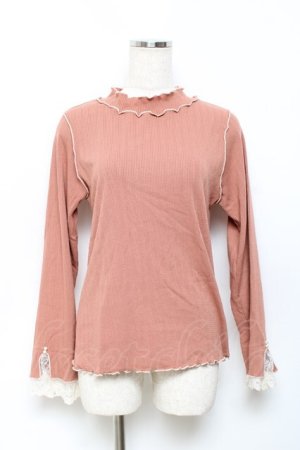 画像: axes femme / バイカラーメロー袖レースプルオーバー F オレンジ Y-25-10-18-100-AX-TO-SZ-ZY