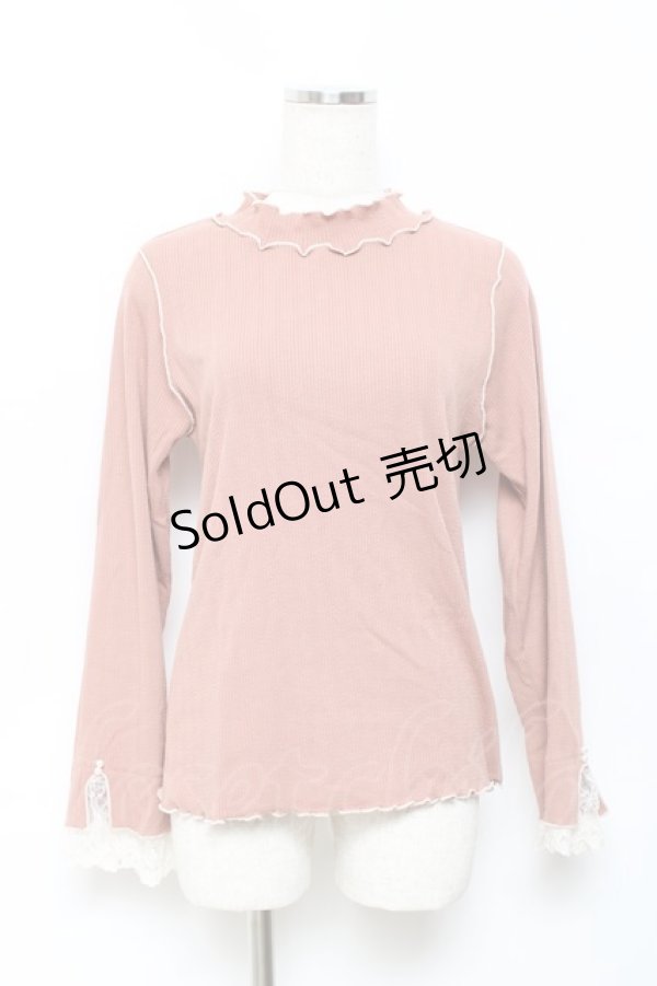 画像1: axes femme / バイカラーメロー袖レースプルオーバー F オレンジ Y-25-10-18-100-AX-TO-SZ-ZY (1)