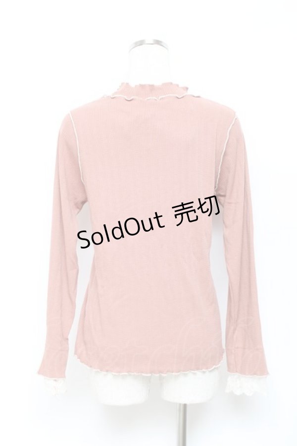 画像2: axes femme / バイカラーメロー袖レースプルオーバー F オレンジ Y-25-10-18-100-AX-TO-SZ-ZY (2)