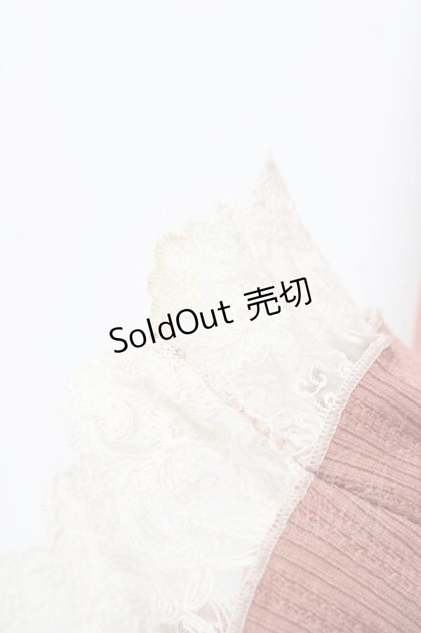 画像3: axes femme / バイカラーメロー袖レースプルオーバー F オレンジ Y-25-10-18-100-AX-TO-SZ-ZY (3)