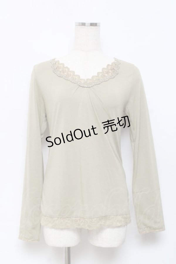 画像1: axes femme / ストーンつきインナープルオーバー M グリーン Y-25-10-18-103-AX-TO-SZ-ZI (1)