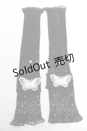 画像: axes femme POETIQUE / 蝶々シースルーアームカバー  黒 Y-25-10-18-018-AX-ZA-SZ-ZY