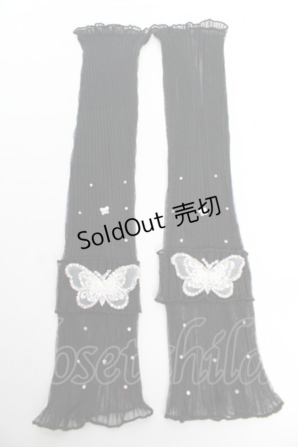 画像1: axes femme POETIQUE / 蝶々シースルーアームカバー  黒 Y-25-10-18-018-AX-ZA-SZ-ZY (1)