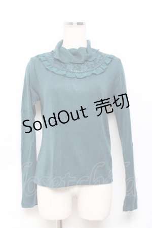 画像: axes femme / レース切り替えテレコニットソー M グリーン Y-25-10-18-104-AX-TO-SZ-ZY