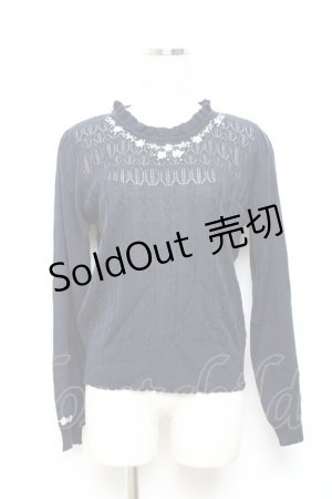 画像: axes femme / お花刺繍ニットプルオーバー M コン Y-25-10-18-108-AX-TO-SZ-ZY