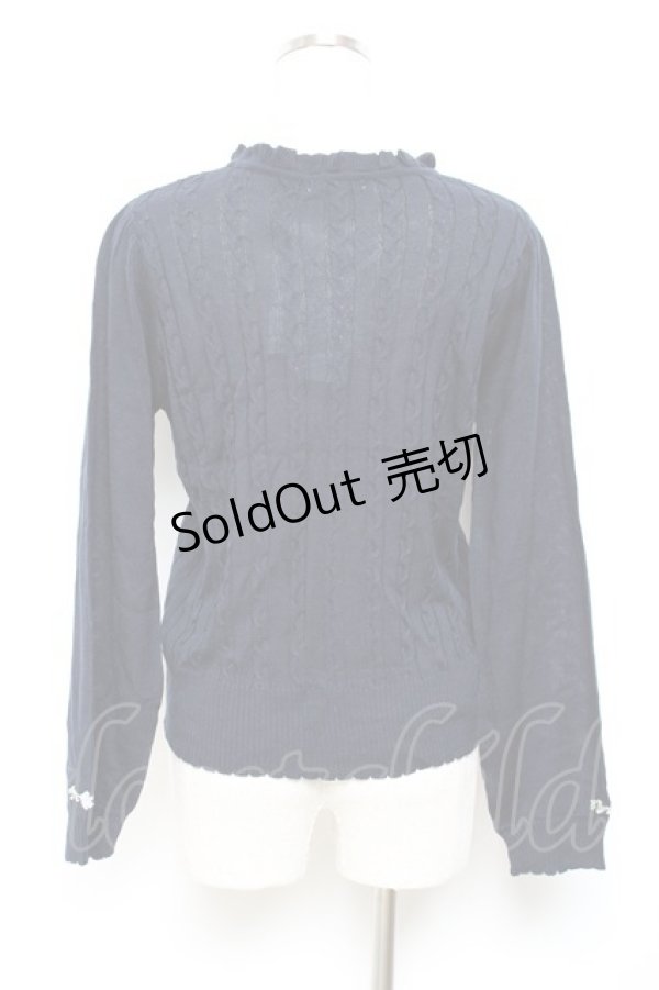 画像2: axes femme / お花刺繍ニットプルオーバー M コン Y-25-10-18-108-AX-TO-SZ-ZY (2)