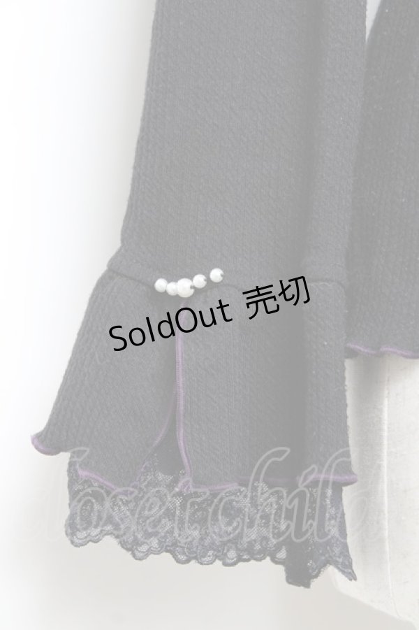 画像3: axes femme / 袖レース配色メローフリルプルオーバー F 黒 Y-25-10-18-110-AX-TO-SZ-ZI (3)