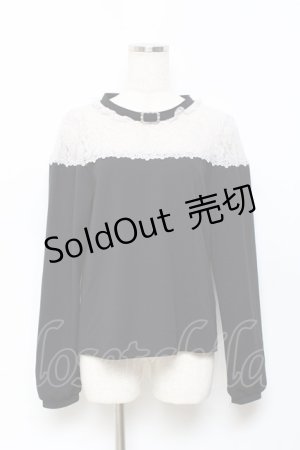画像: axes femme POETIQUE / レース切り替えトップス  黒 Y-25-10-18-113-AX-TO-SZ-ZY