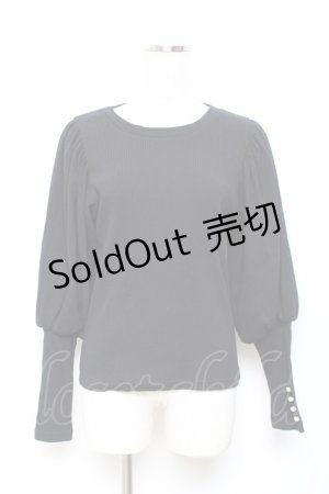 画像: axes femme POETIQUE / ボリューム袖リブカット  黒 Y-25-10-18-115-AX-TO-SZ-ZY