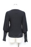 画像2: axes femme POETIQUE / ボリューム袖リブカット  黒 Y-25-10-18-115-AX-TO-SZ-ZY (2)