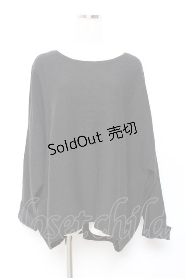 画像1: axes femme / バックリボンドルマンニット M 黒 Y-25-10-18-118-AX-TO-SZ-ZY (1)