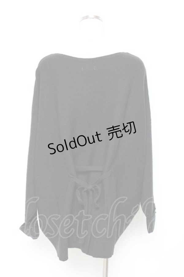 画像2: axes femme / バックリボンドルマンニット M 黒 Y-25-10-18-118-AX-TO-SZ-ZY (2)