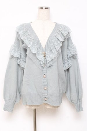 画像: Rojita / レースフリルニットカーデ M ミント Y-25-10-18-123-LO-TO-SZ-ZY