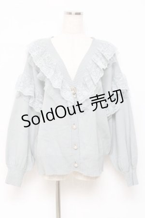 画像: Rojita / レースフリルニットカーデ M ミント Y-25-10-18-123-LO-TO-SZ-ZY