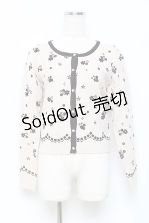 画像: Secret Honey / お花フロッキーカーディガン 2 オフ×黒 Y-25-10-18-124-CA-TO-SZ-ZY