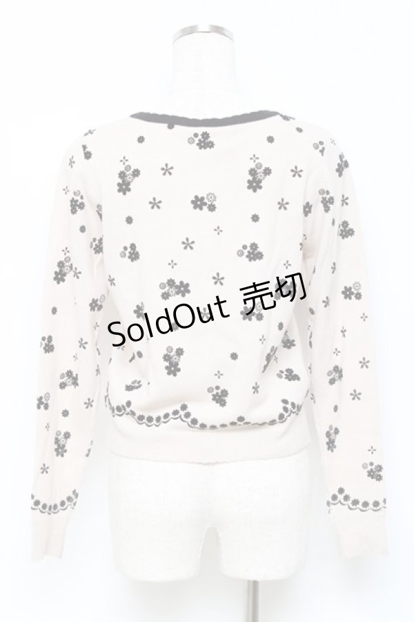 画像2: Secret Honey / お花フロッキーカーディガン 2 オフ×黒 Y-25-10-18-124-CA-TO-SZ-ZY (2)