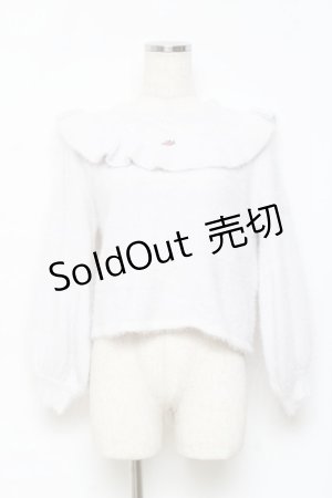 画像: evelyn / バラモチーフシャギーニット  オフ Y-25-10-18-125-LO-TO-SZ-ZY