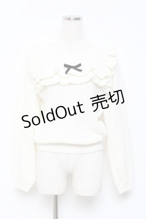 画像: Ank Rouge / ヨークフリルプルオーバー M 白 Y-25-10-18-126-CA-TO-SZ-ZY