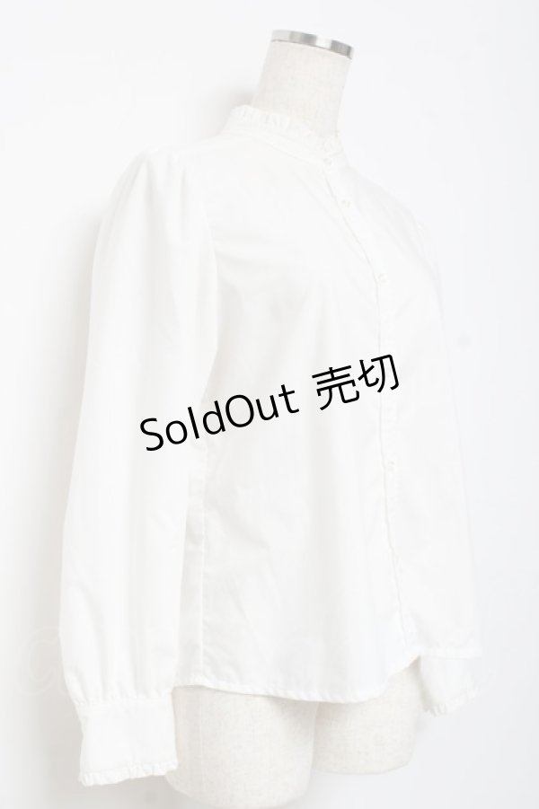 画像3: Fi.n.t / フリル使いスタンドカラーシャツ F 白 Y-25-10-18-137-CA-BL-SZ-ZY (3)