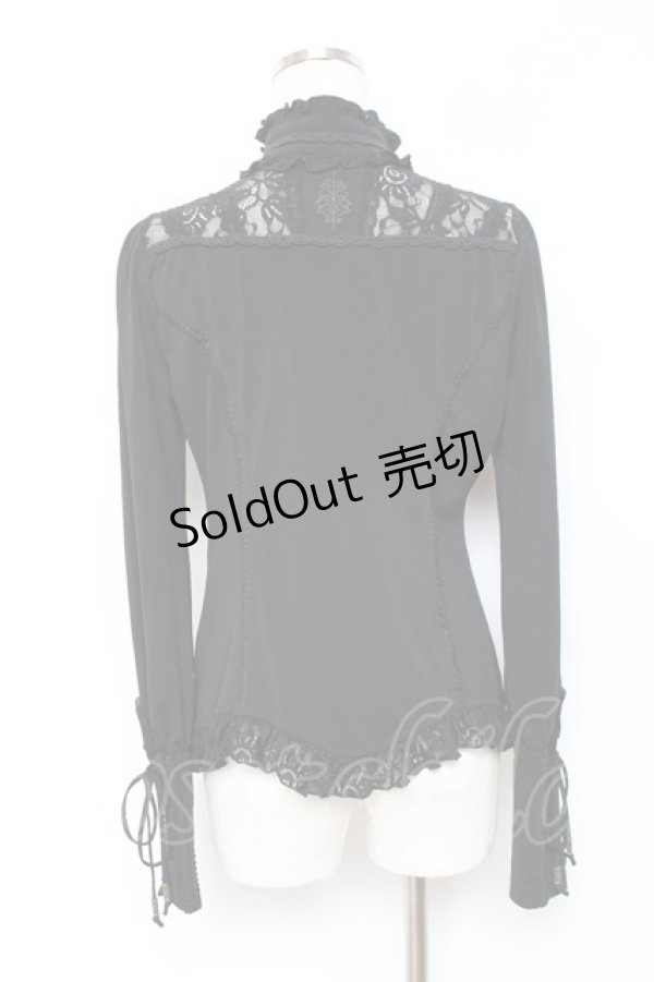画像2: Rozen Kavalier / レース切替プリントトップス  黒 Y-25-10-18-139-OO-TO-SZ-ZY (2)