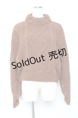 画像: who's who Chico / ケーブルハイネックニット F ブラウン Y-25-10-18-144-LO-TO-SZ-ZY