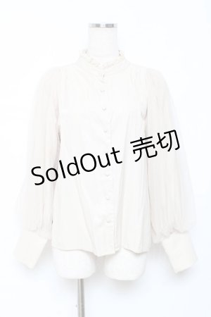 画像: axes femme / 袖チュールブラウス M ベージュ Y-25-10-18-146-AX-BL-SZ-ZY