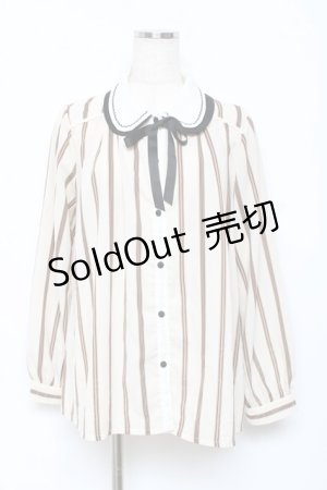 画像: axes femme POETIQUE / レジメストライプブラウス M 生成り Y-25-10-18-147-AX-BL-SZ-ZY