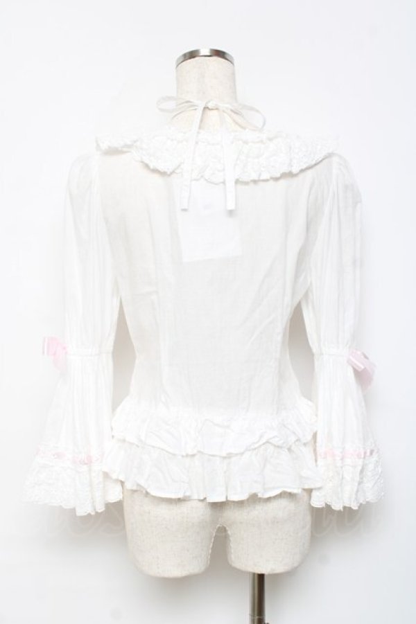 画像2: BABY,THE STARS SHINE BRIGHT / Rose Bloom ブラウス  白×ピンク Y-25-10-18-148-BA-BL-SZ-ZY (2)