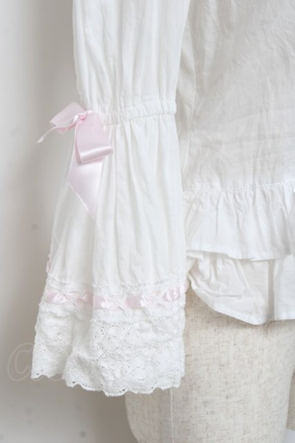 画像4: BABY,THE STARS SHINE BRIGHT / Rose Bloom ブラウス  白×ピンク Y-25-10-18-148-BA-BL-SZ-ZY (4)