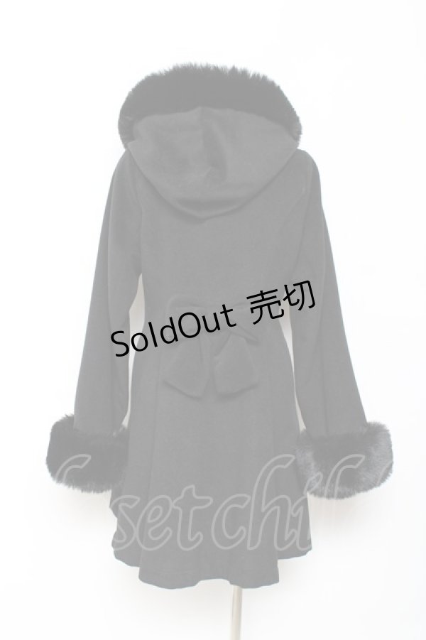 Rojita / バックリボンフーディーコート M 黒 Y-25-10-18-150-LO-CO-SZ