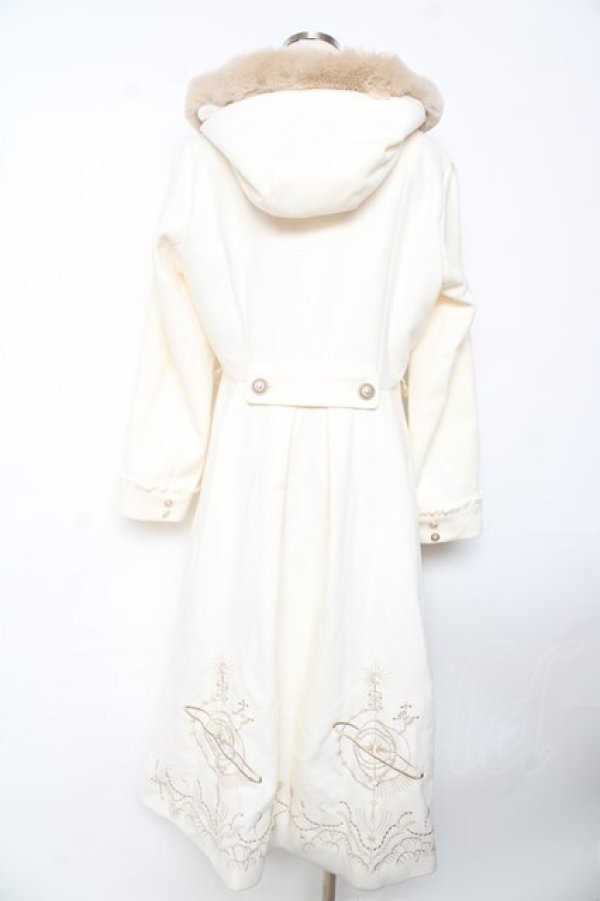 画像2: axes femme / 天体刺繍フード付コート M 生成り Y-25-10-18-157-AX-CO-SZ-ZY (2)