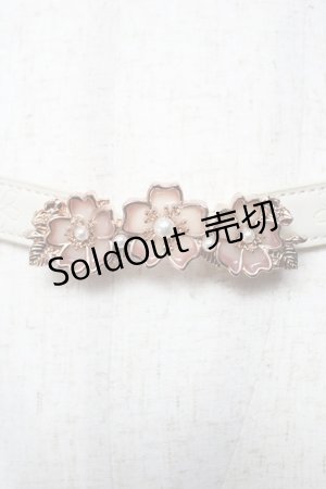 画像: axes femme / 桜モチーフステンドゴムベルト  生成り Y-25-10-18-025-AX-ZA-SZ-ZY