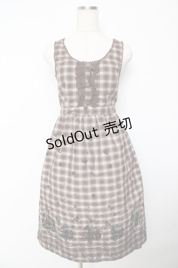 画像1: axes femme / チェックワンピース  茶 Y-25-10-18-162-AX-OP-SZ-ZY (1)