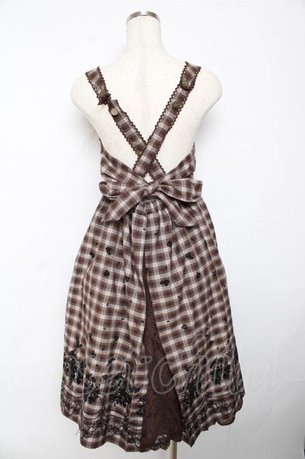 画像2: axes femme / チェックワンピース  茶 Y-25-10-18-162-AX-OP-SZ-ZY (2)