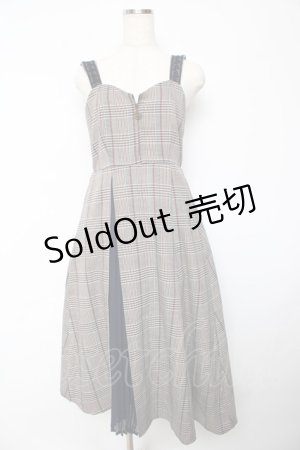 画像: axes femme / チェック×プリーツジャンスカ M 紺 Y-25-10-18-164-AX-OP-SZ-ZI